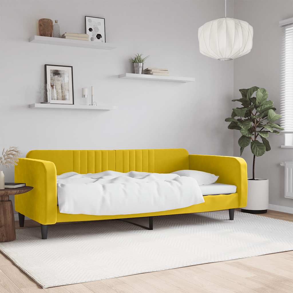 Vidaxl slaapbank 100x200 cm fluweel geel