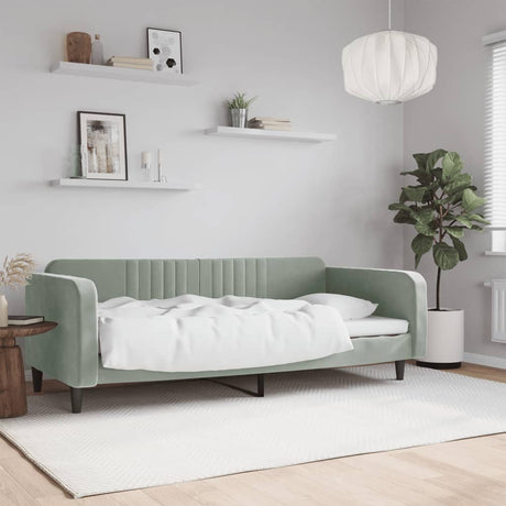 Vidaxl slaapbank 90x190 cm fluweel lichtgrijs