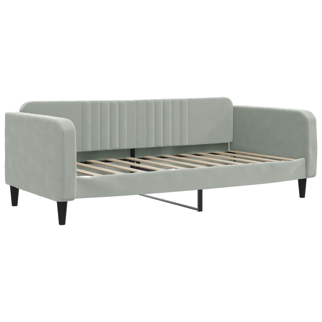 Vidaxl slaapbank 100x190 cm fluweel lichtgrijs