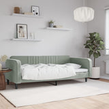 Vidaxl slaapbank 100x190 cm fluweel lichtgrijs