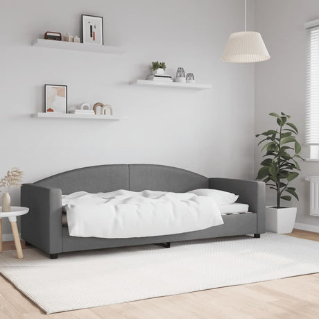 Vidaxl slaapbank 80x200 cm stof donkergrijs