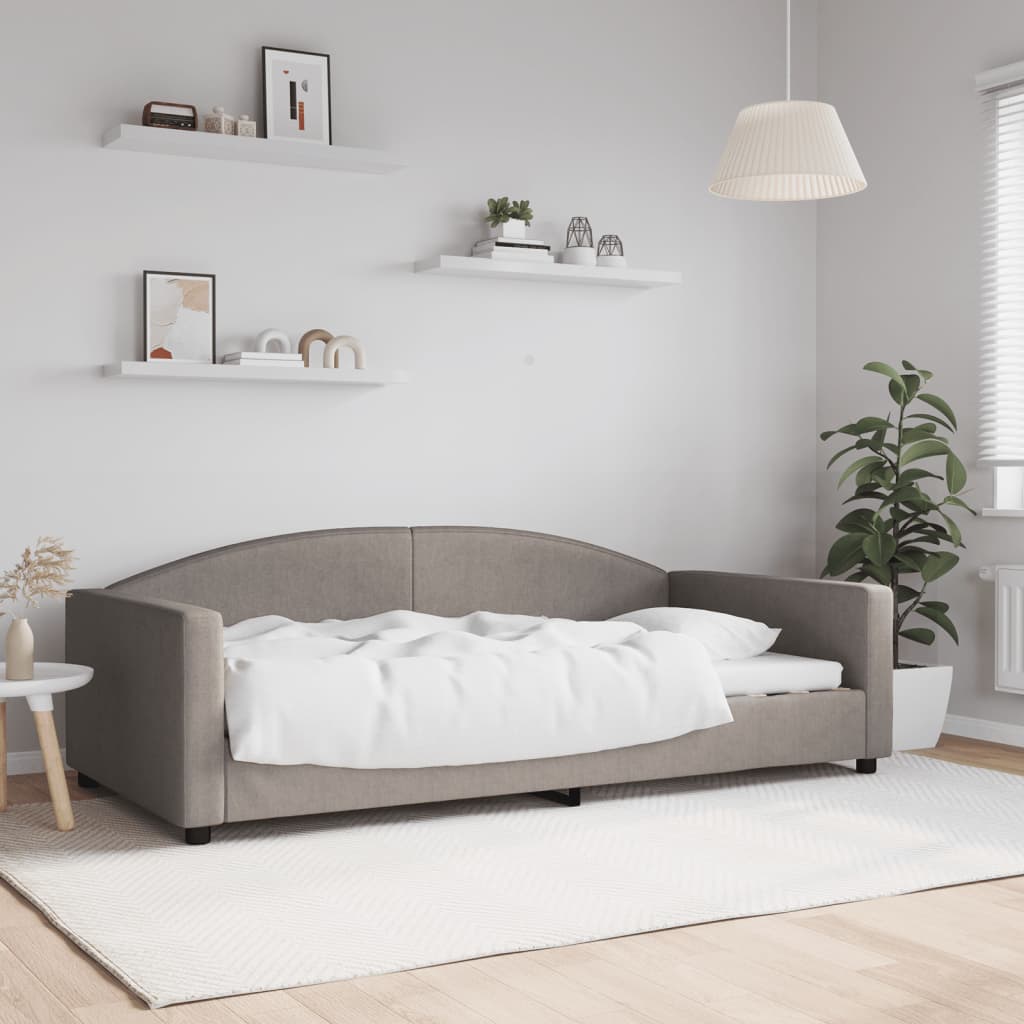 Vidaxl slaapbank 100x200 cm stof taupe