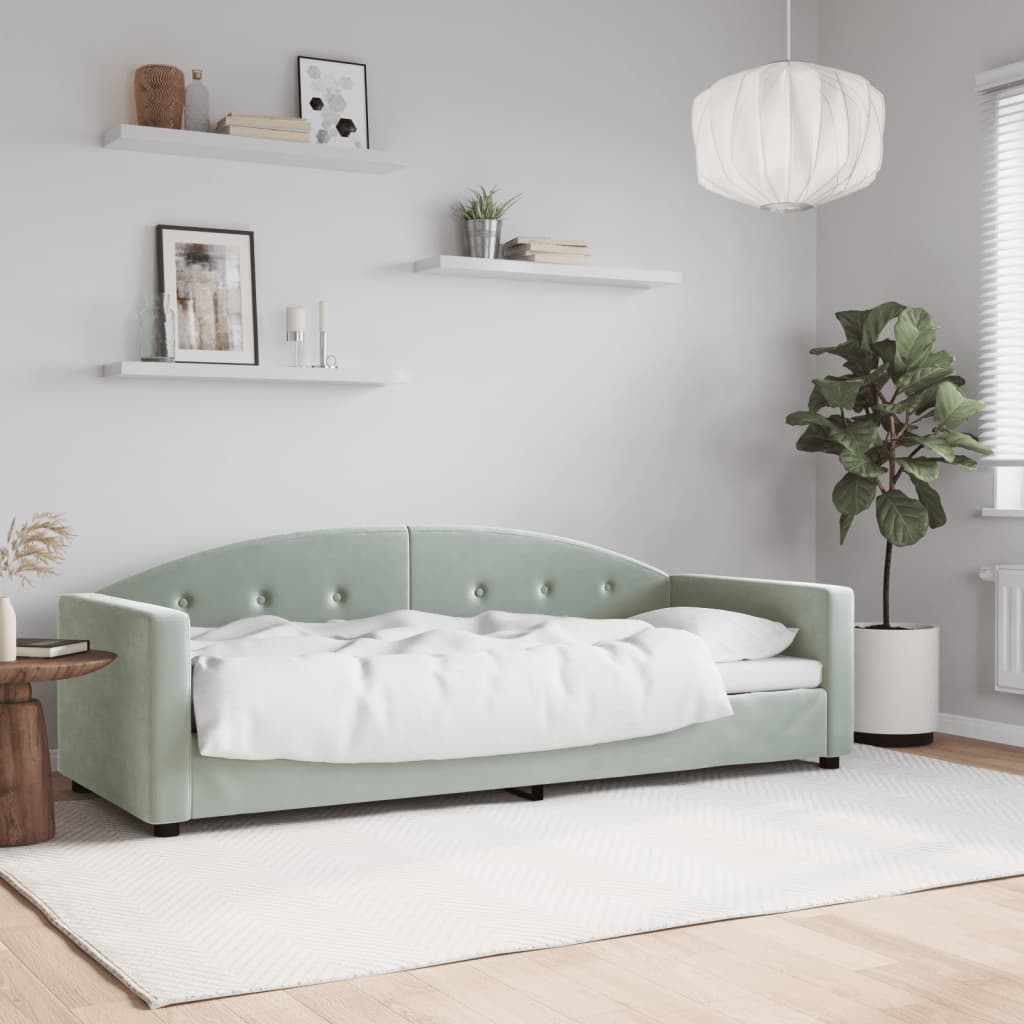 Vidaxl slaapbank 80x200 cm fluweel lichtgrijs