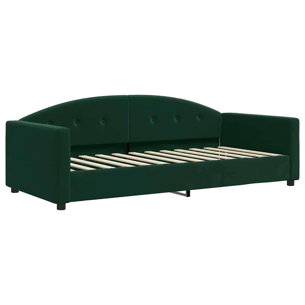 Vidaxl slaapbank 90x200 cm fluweel donkergroen