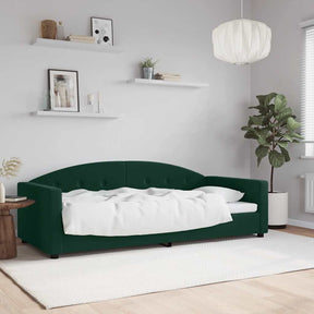 Vidaxl slaapbank 90x200 cm fluweel donkergroen