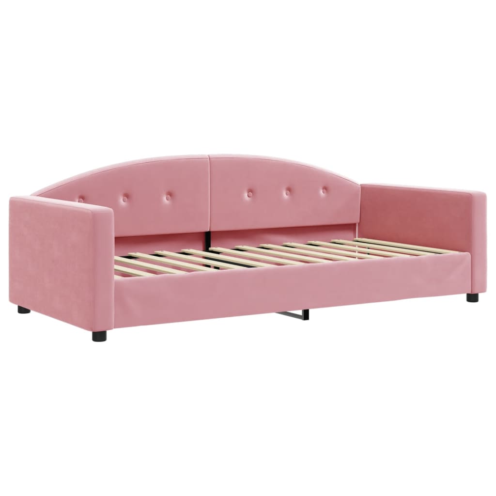 Vidaxl slaapbank 90x200 cm fluweel roze