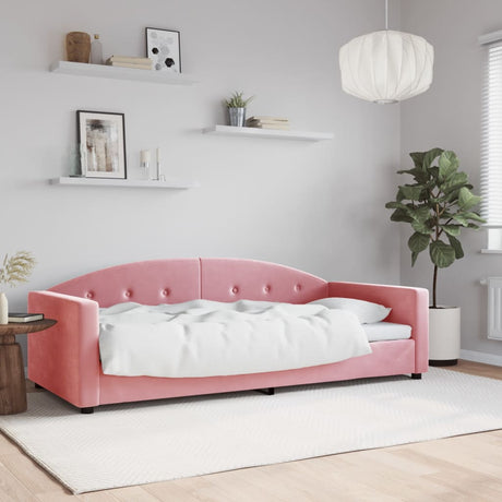 Vidaxl slaapbank 90x200 cm fluweel roze