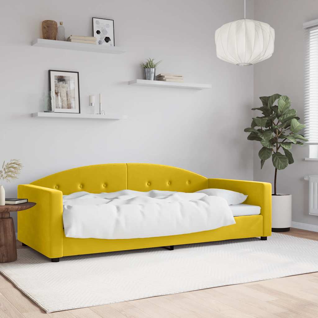Vidaxl slaapbank 90x200 cm fluweel geel