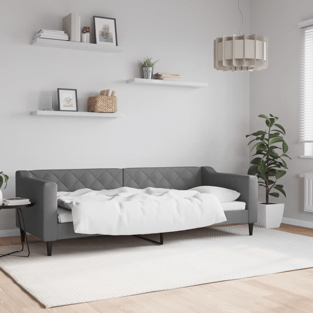 Vidaxl slaapbank 80x200 cm stof donkergrijs