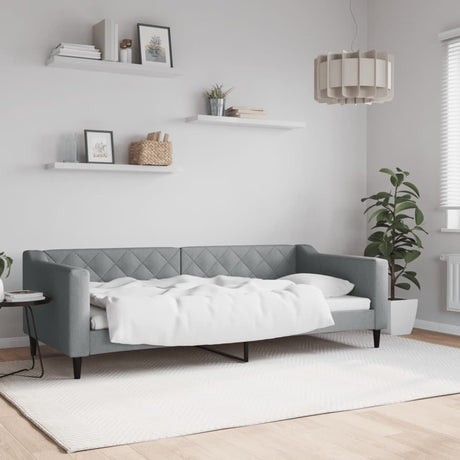 Vidaxl slaapbank 90x200 cm stof lichtgrijs