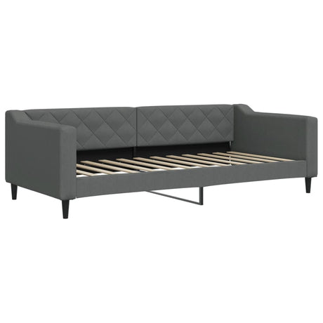Vidaxl slaapbank 90x200 cm stof donkergrijs