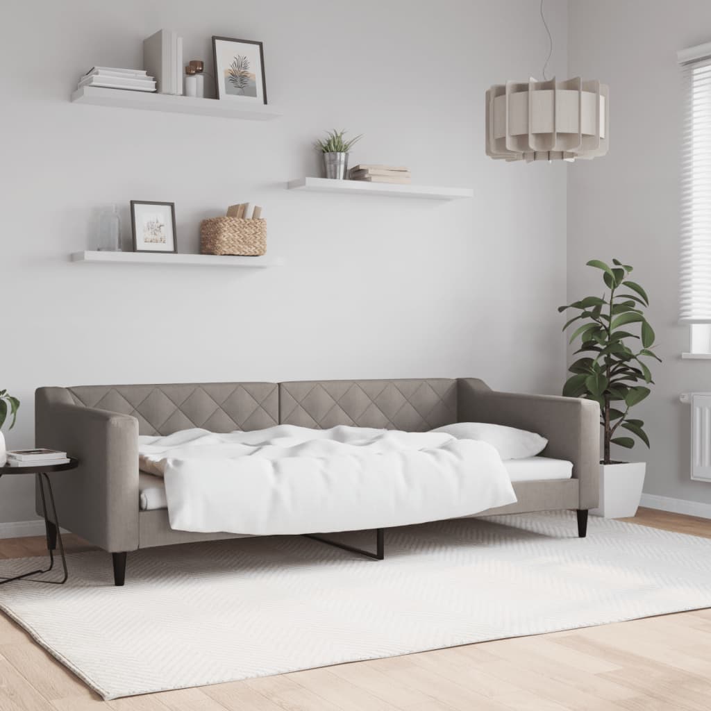 Vidaxl slaapbank 90x200 cm stof taupe