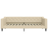 Vidaxl slaapbank 90x200 cm stof crèmekleurig