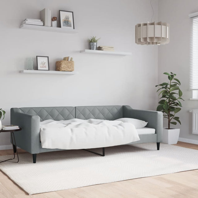 Vidaxl slaapbank 90x190 cm stof lichtgrijs