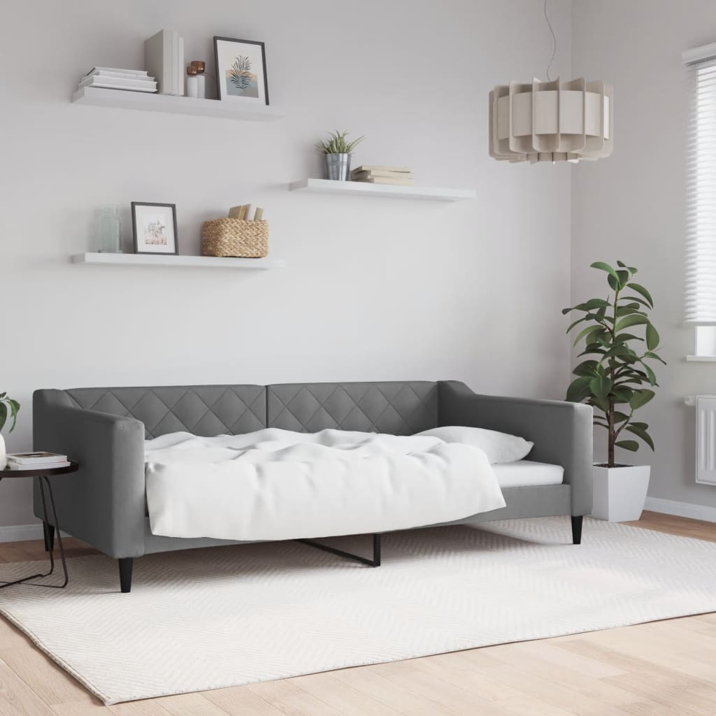 Vidaxl slaapbank 100x190 cm stof donkergrijs
