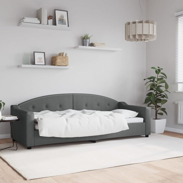 Vidaxl slaapbank 80x200 cm stof donkergrijs