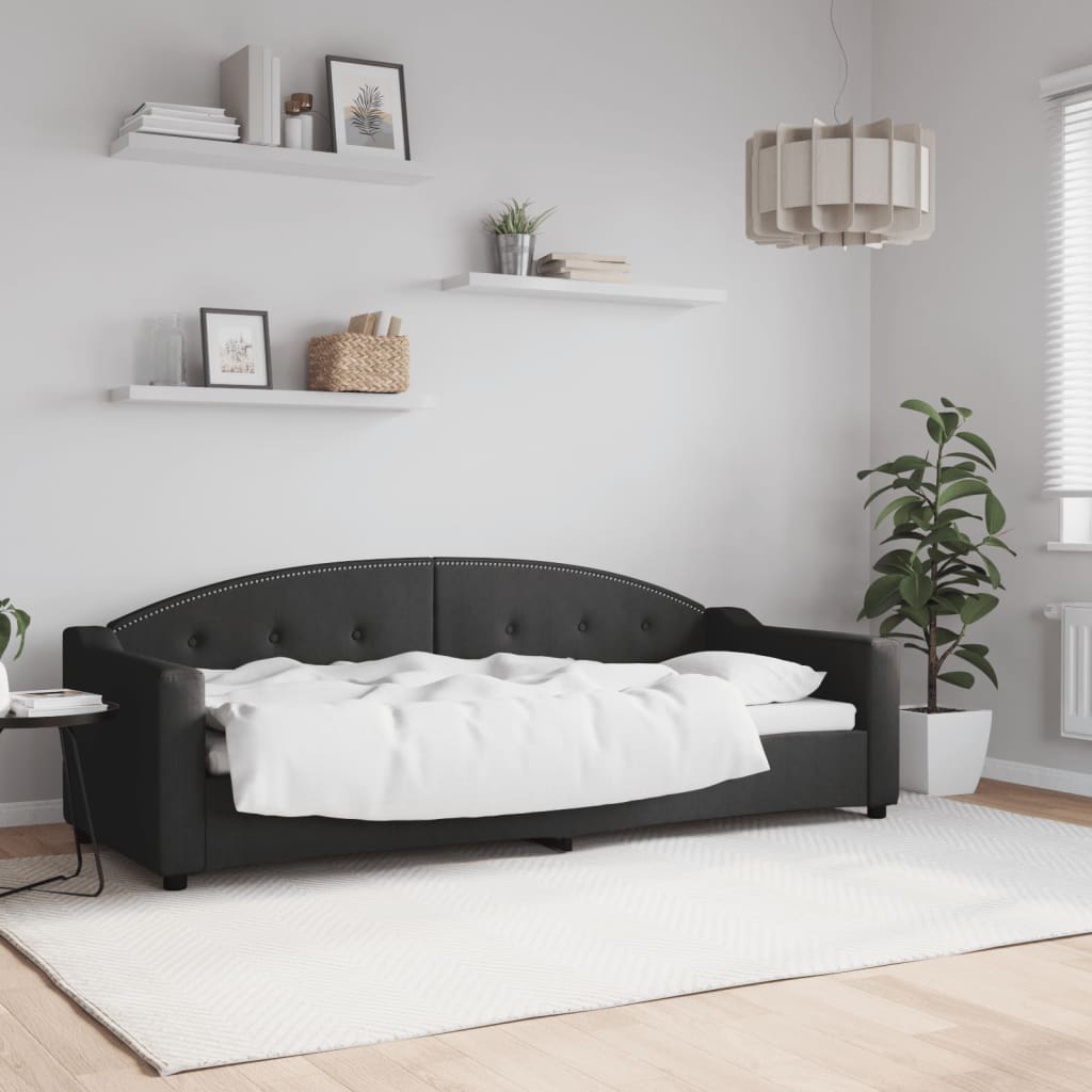 Vidaxl slaapbank 80x200 cm stof zwart