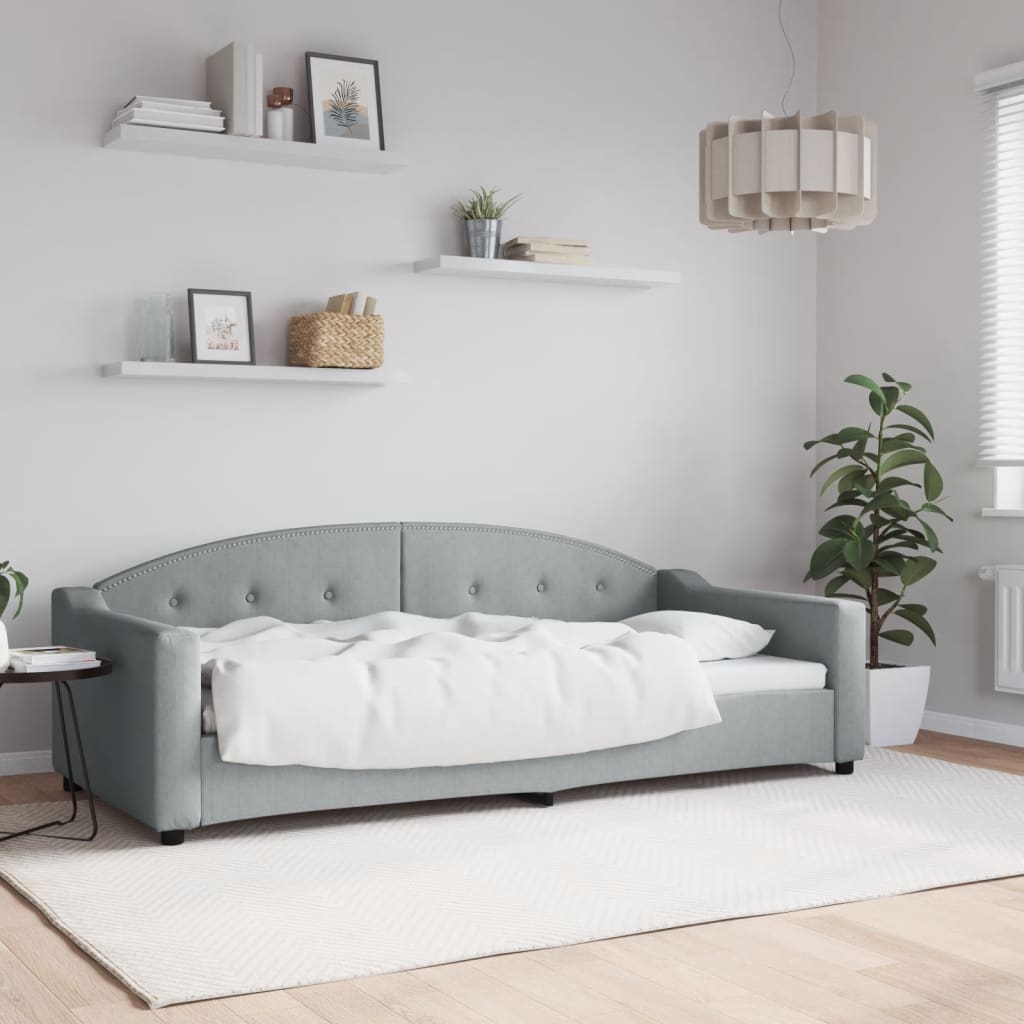 Vidaxl slaapbank 90x200 cm stof lichtgrijs