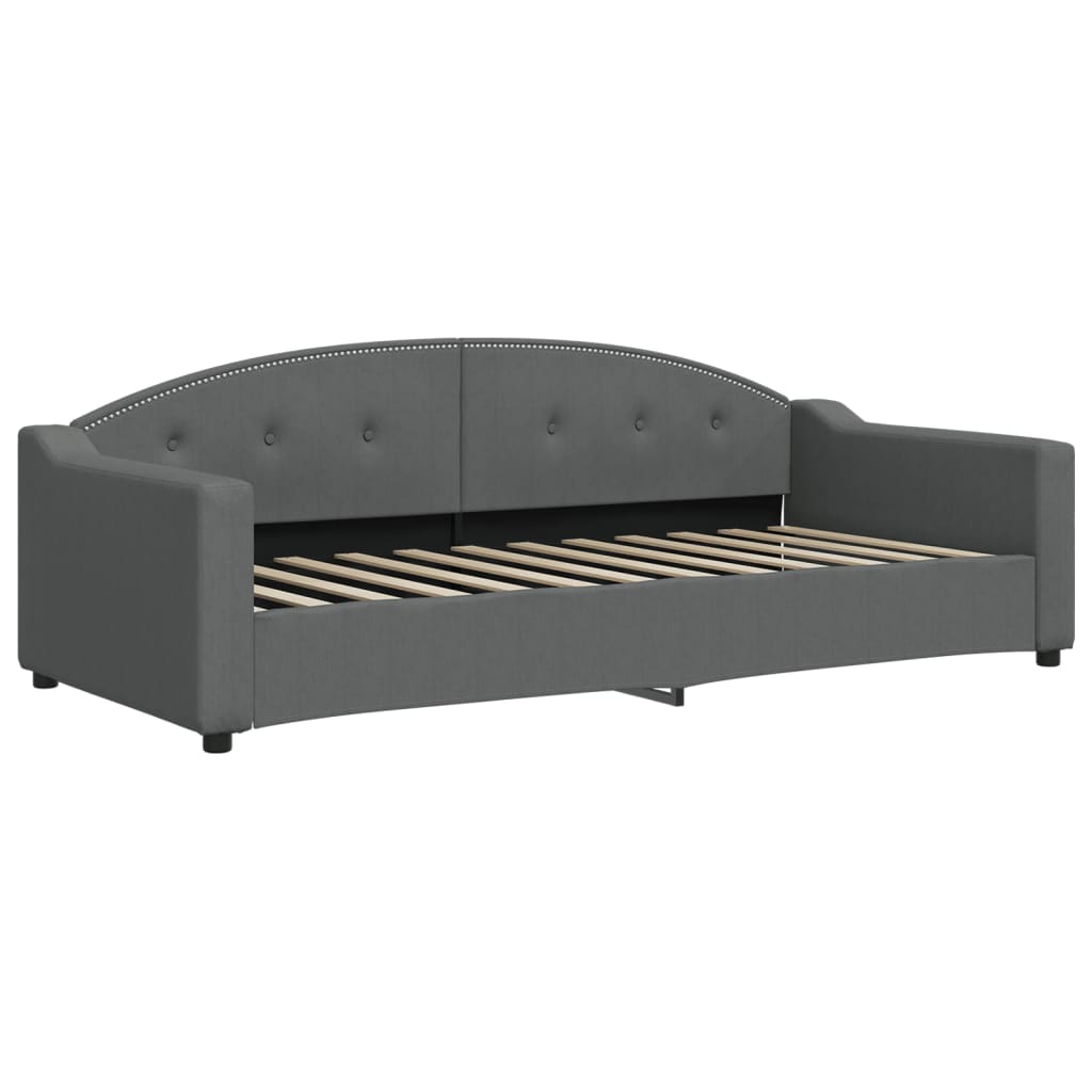 Vidaxl slaapbank 90x200 cm stof donkergrijs