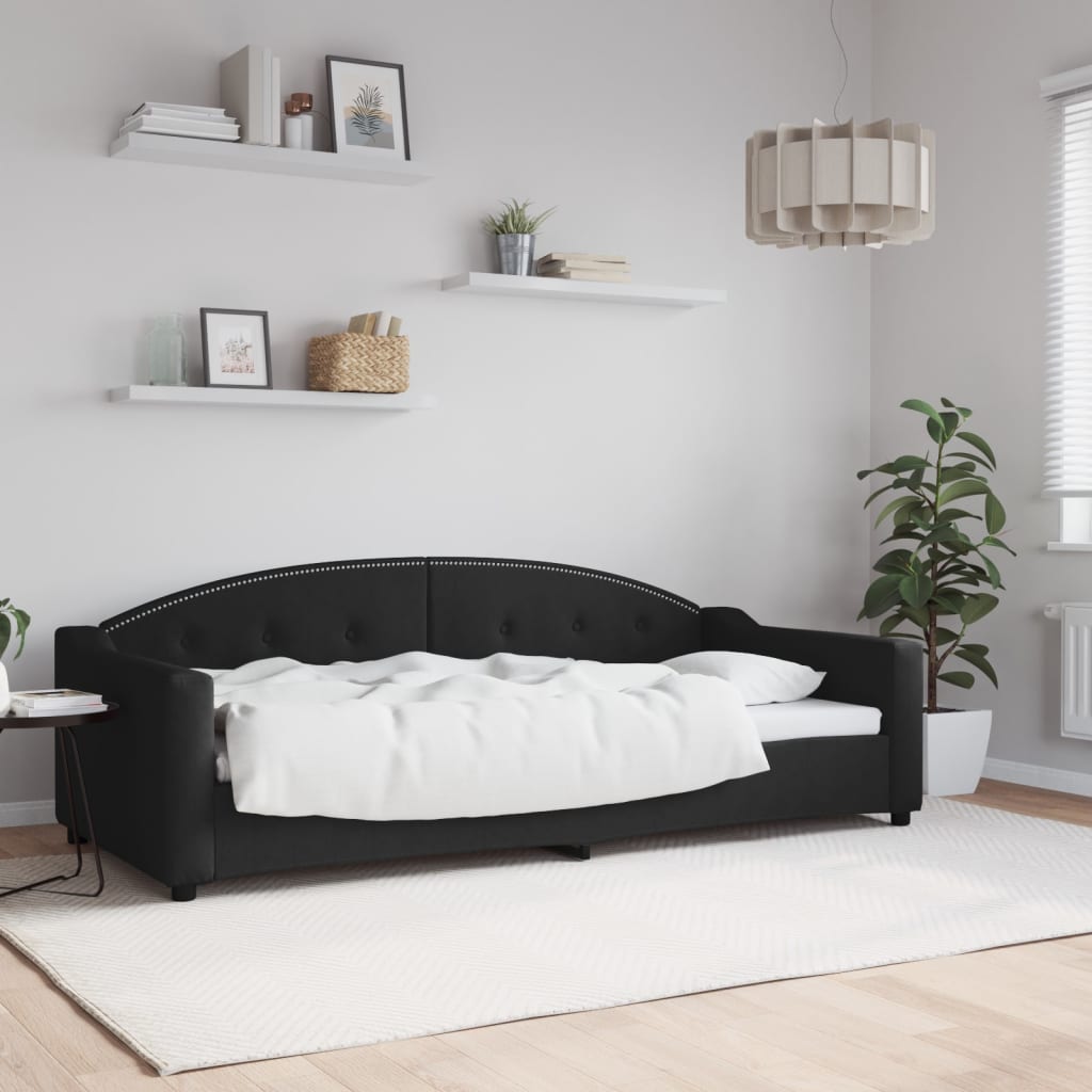 Vidaxl slaapbank 90x200 cm stof zwart