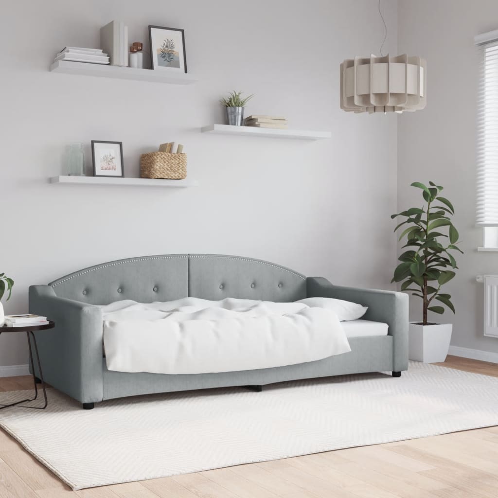 Vidaxl slaapbank 90x190 cm stof lichtgrijs