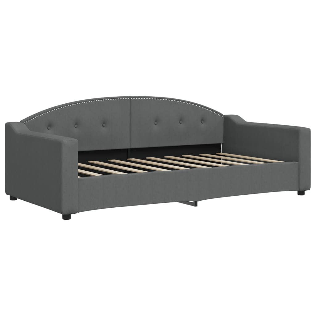 Vidaxl slaapbank 90x190 cm stof donkergrijs