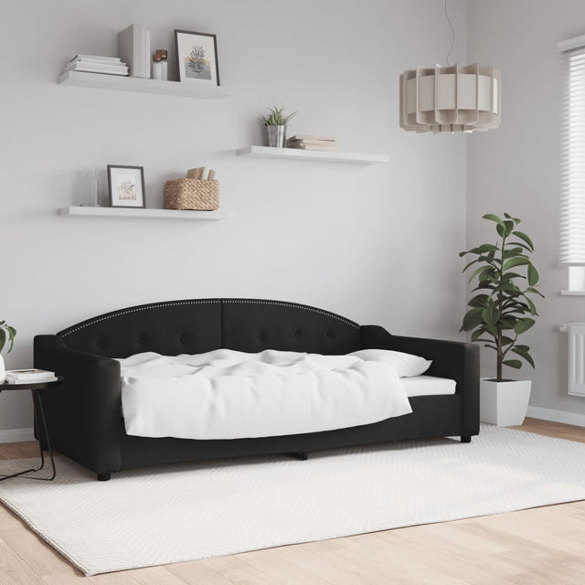 Vidaxl slaapbank 90x190 cm stof zwart