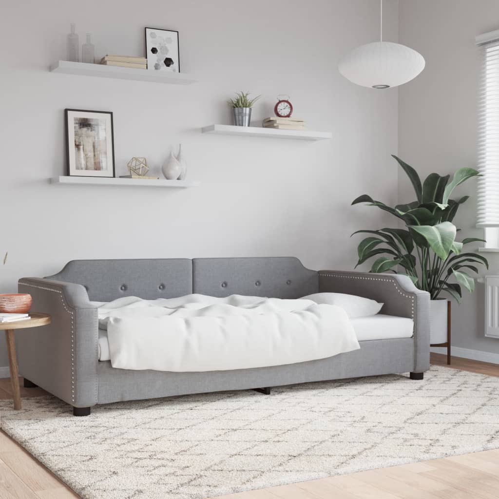 Vidaxl slaapbank 80x200 cm stof lichtgrijs