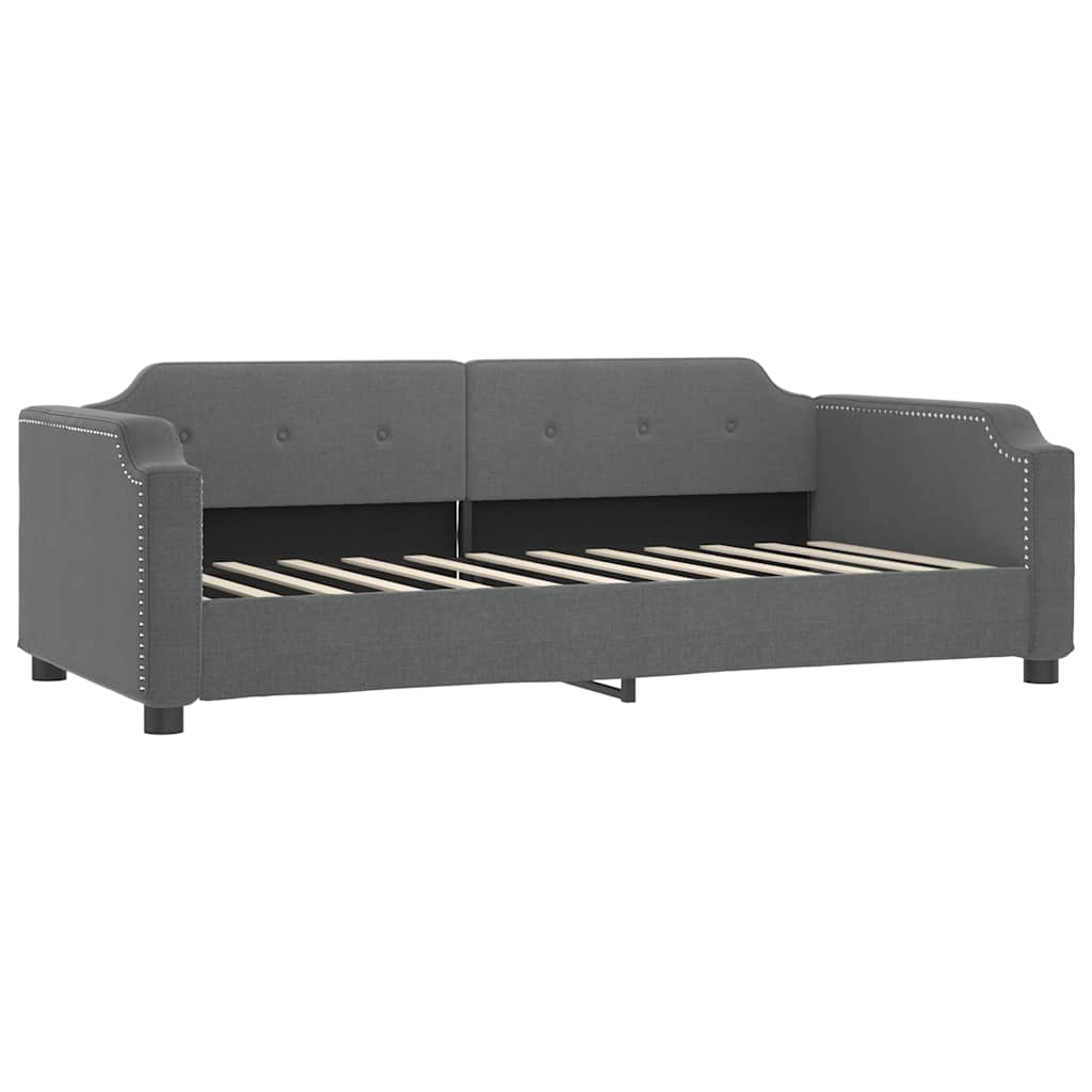 Vidaxl slaapbank 80x200 cm stof donkergrijs