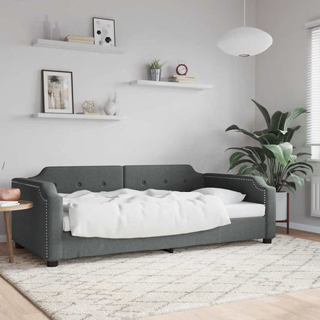 Vidaxl slaapbank 80x200 cm stof donkergrijs