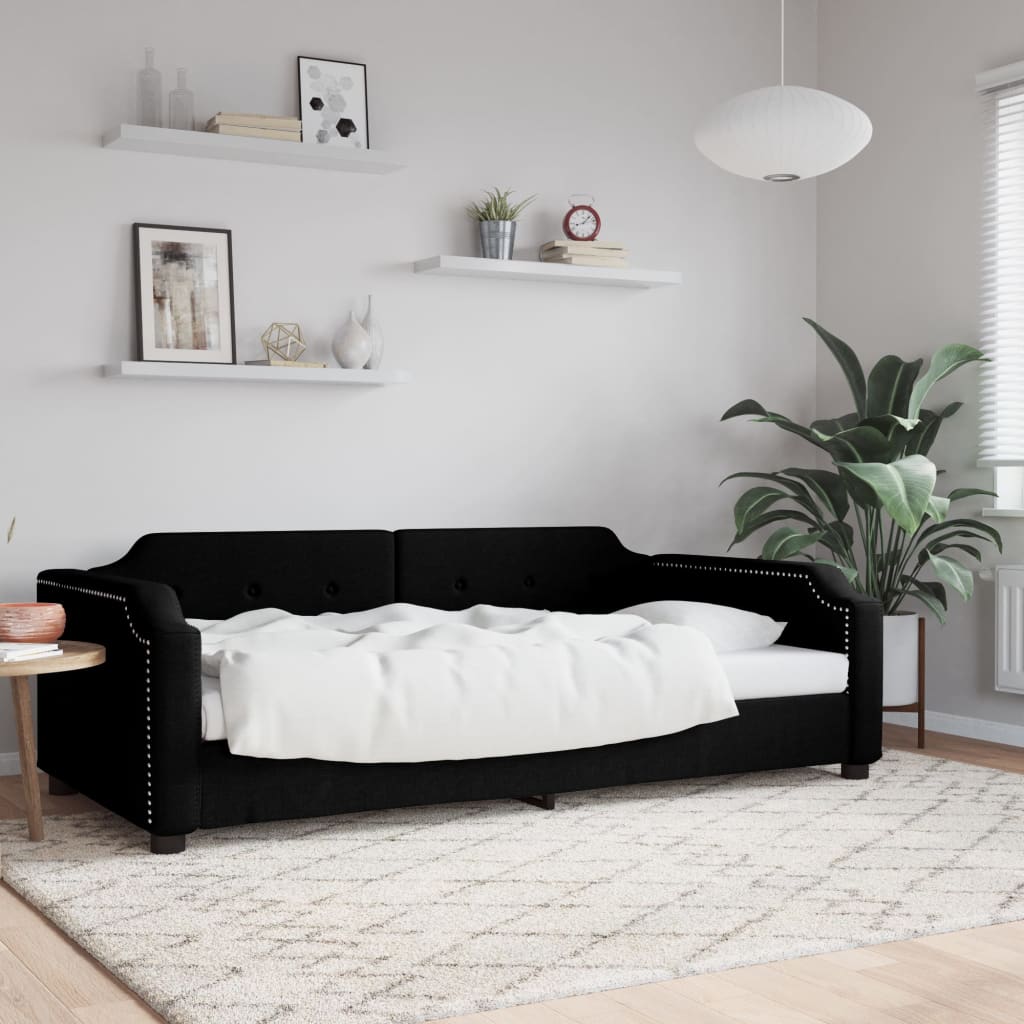 Vidaxl slaapbank 80x200 cm stof zwart