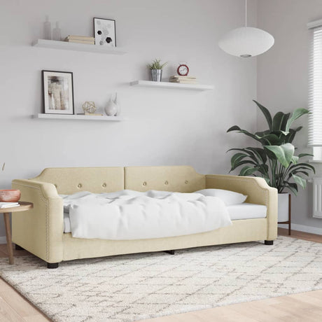 Vidaxl slaapbank 80x200 cm stof crèmekleurig