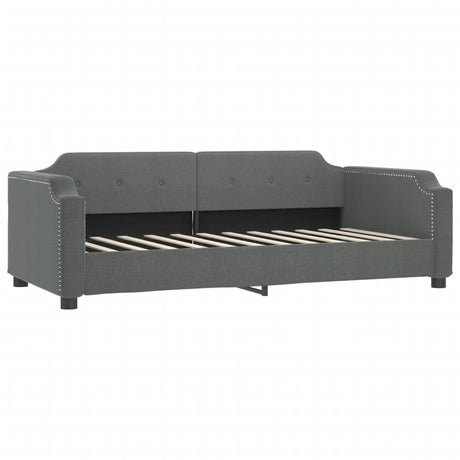 Vidaxl slaapbank 90x190 cm stof donkergrijs
