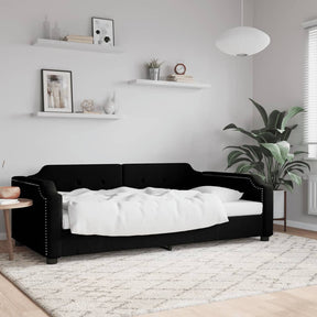 Vidaxl slaapbank 90x190 cm stof zwart