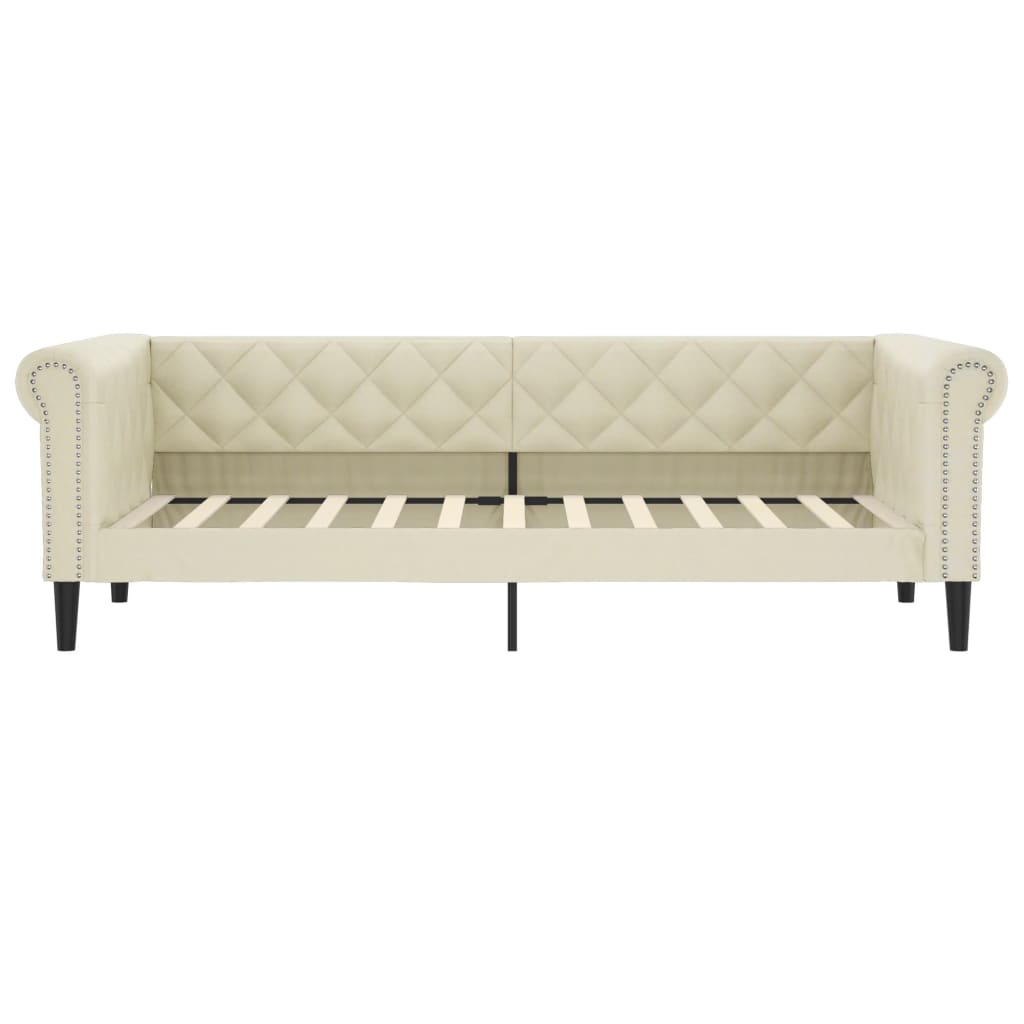 Vidaxl slaapbank 80x200 cm kunstleer crèmekleurig