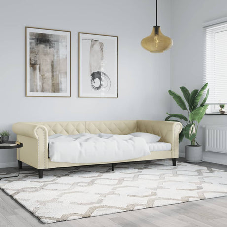 Vidaxl slaapbank 80x200 cm kunstleer crèmekleurig