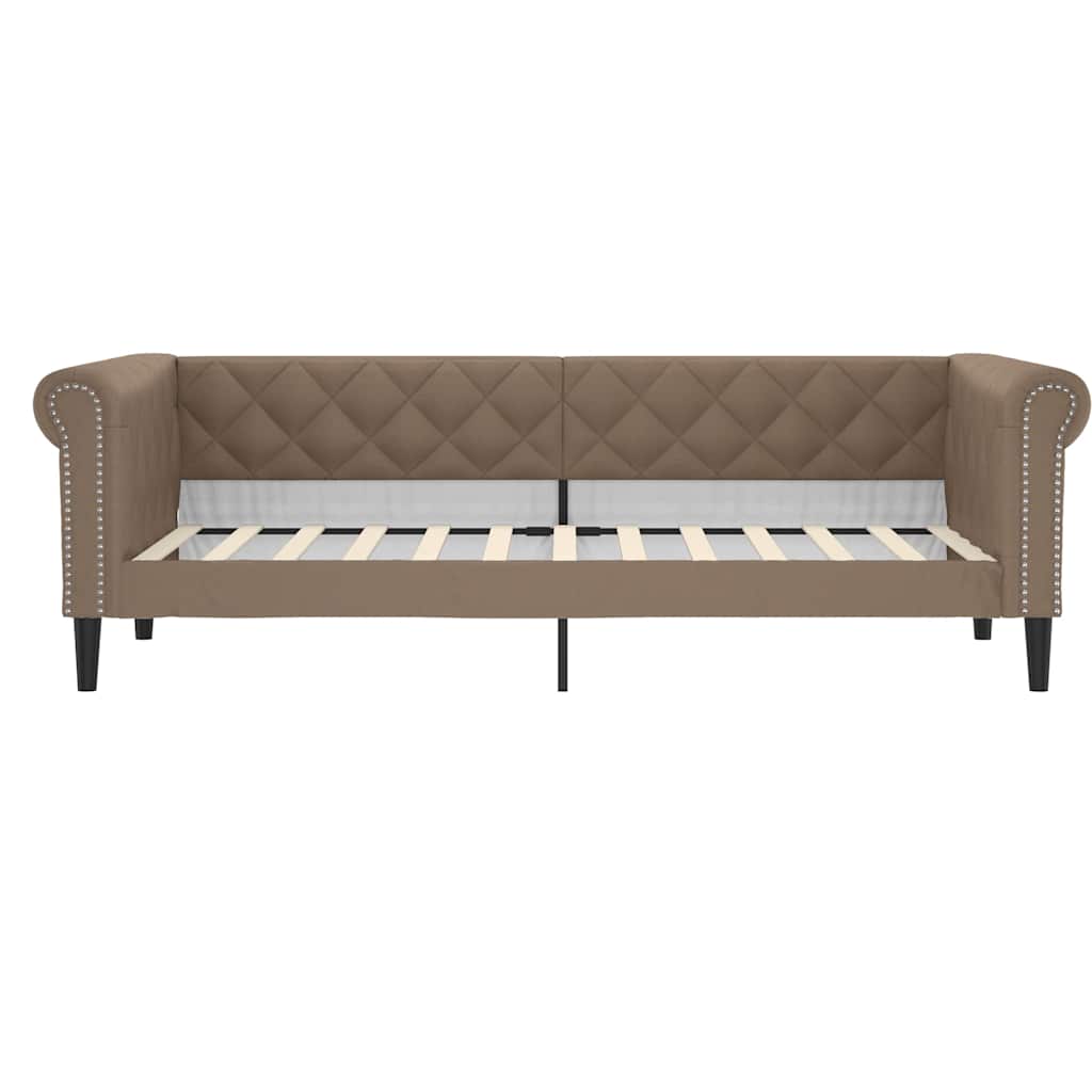Vidaxl slaapbank 80x200 cm kunstleer cappuccinokleurig