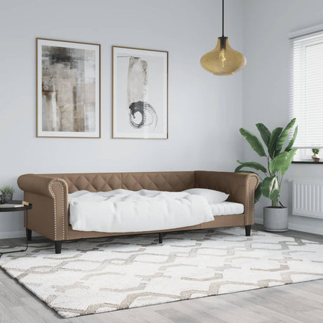 Vidaxl slaapbank 80x200 cm kunstleer cappuccinokleurig