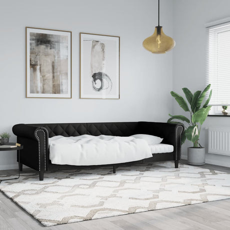 Vidaxl slaapbank 90x190 cm kunstleer zwart