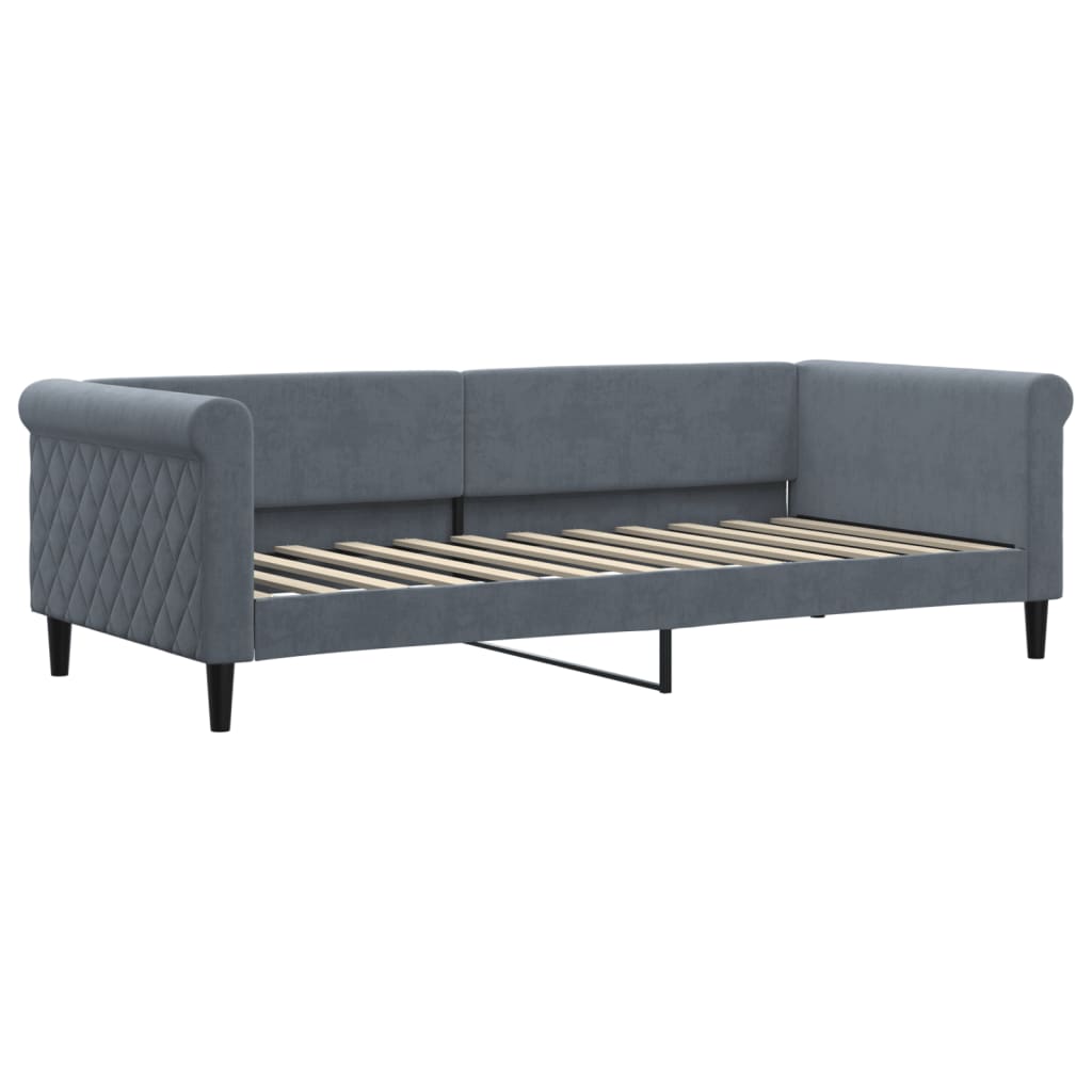 Vidaxl slaapbank 90x200 cm fluweel donkergrijs