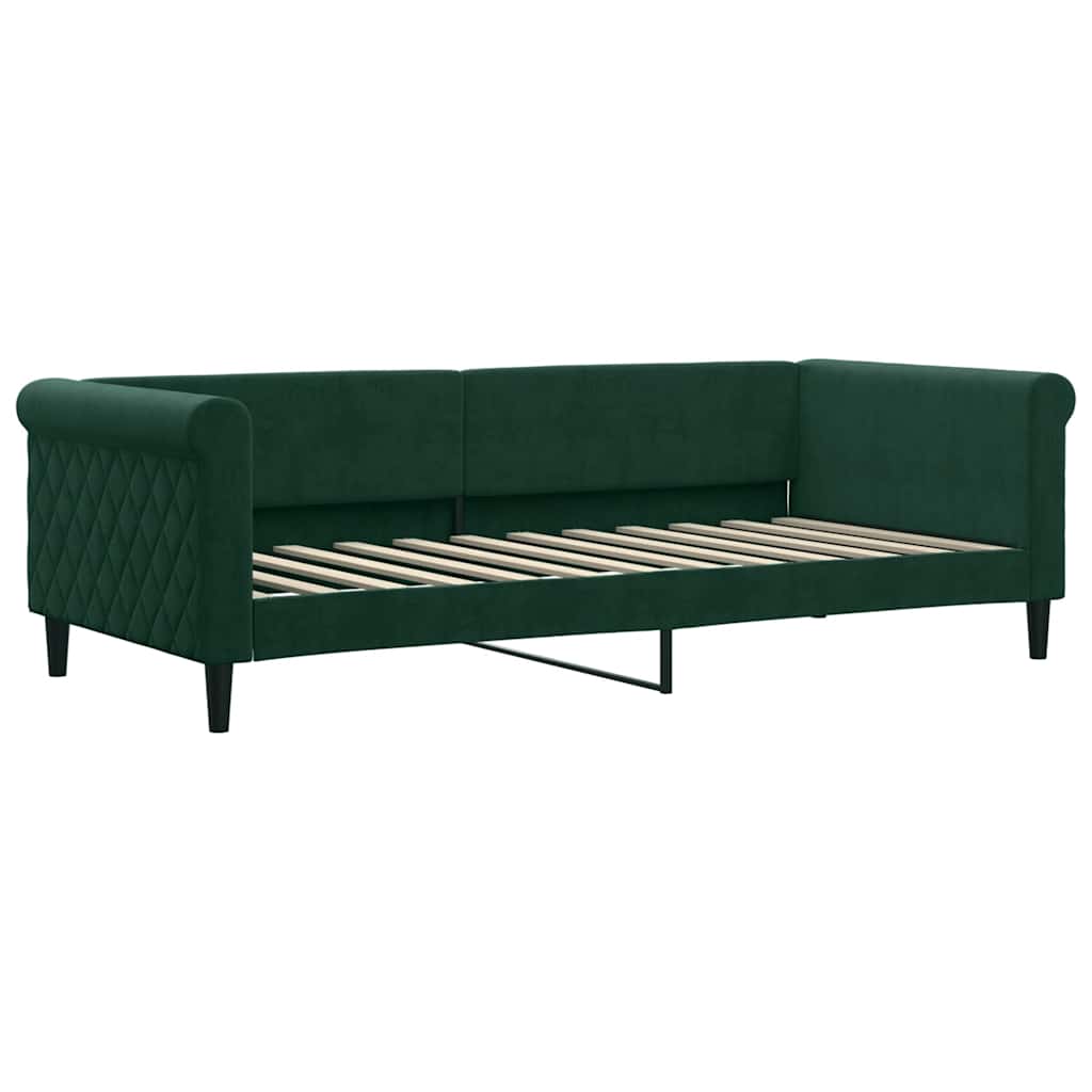 Vidaxl slaapbank 90x200 cm fluweel donkergroen