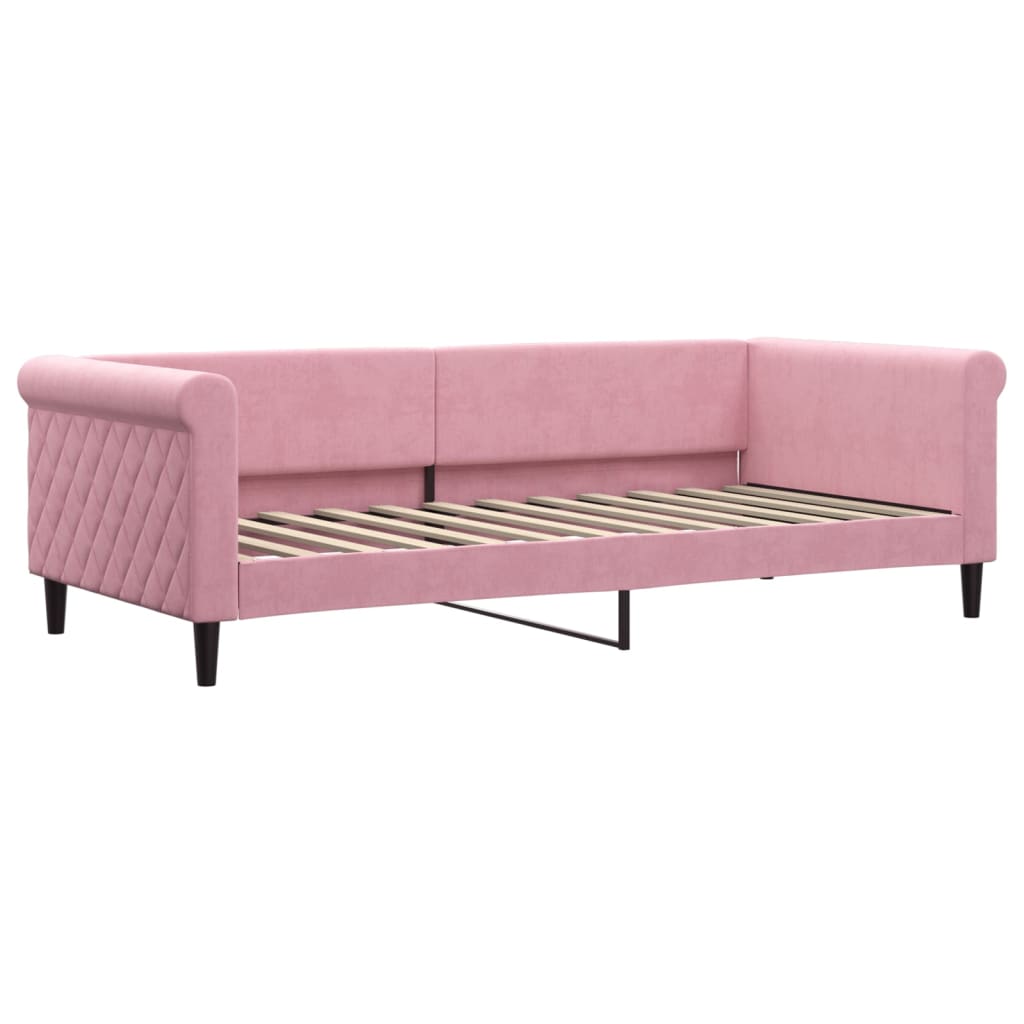 Vidaxl slaapbank 90x200 cm fluweel roze