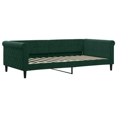 Vidaxl slaapbank 100x200 cm fluweel donkergroen