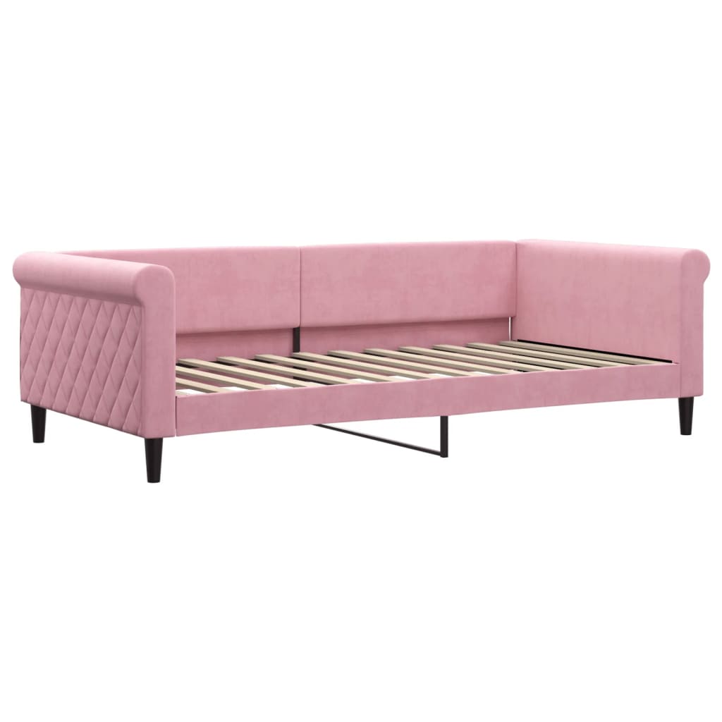 Vidaxl slaapbank 100x200 cm fluweel roze