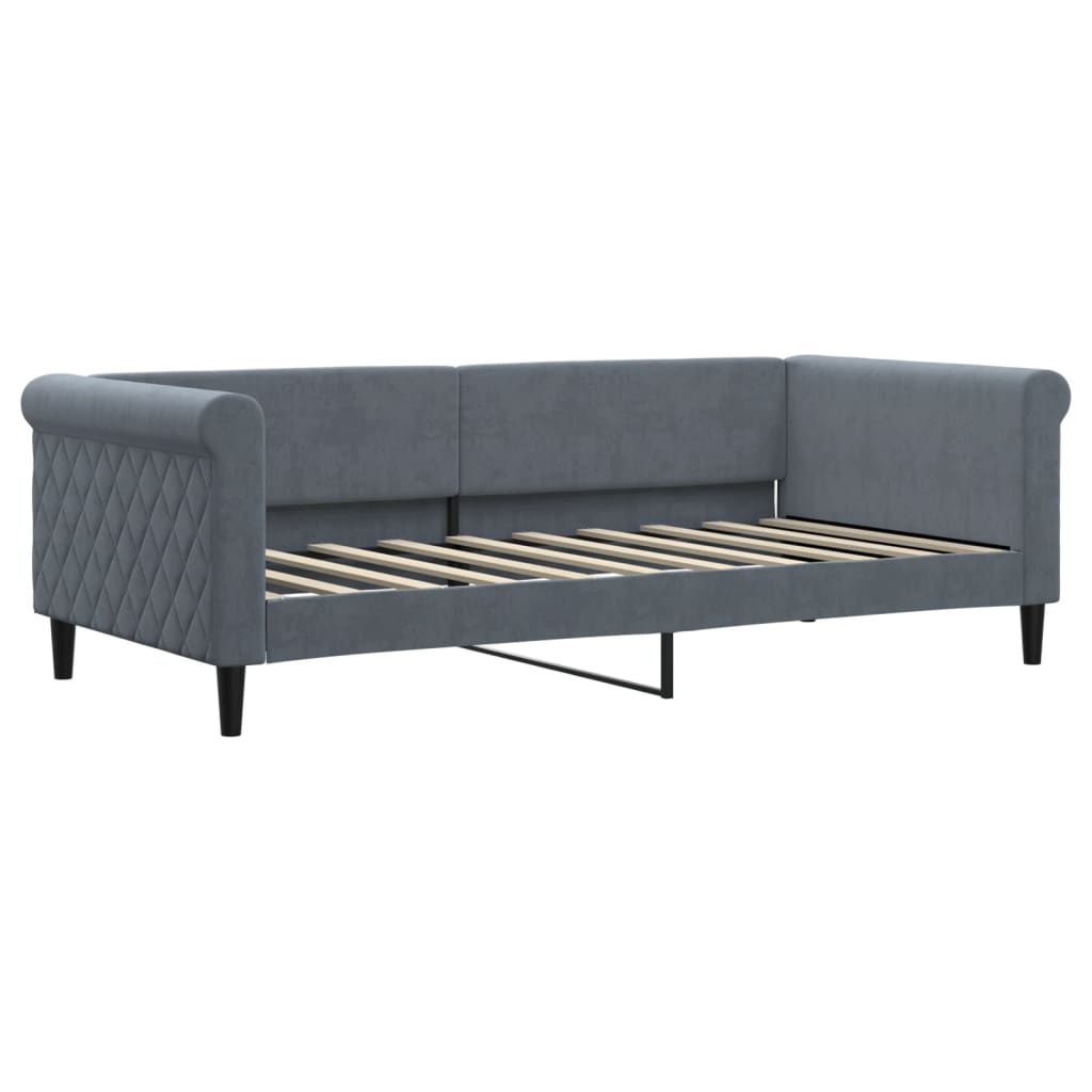 Vidaxl slaapbank 90x190 cm fluweel donkergrijs
