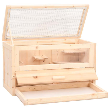 Vidaxl hamsterkooi 60x30x35 cm massief vurenhout