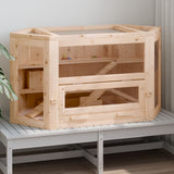 Vidaxl hamsterkooi 80x40x43 cm massief vurenhout