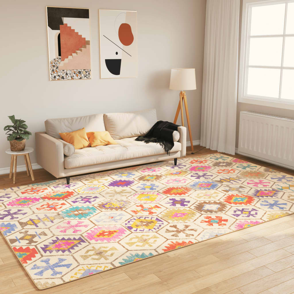 Vidaxl tæppe vaskbart anti-slip 190x300 cm flerfarvet