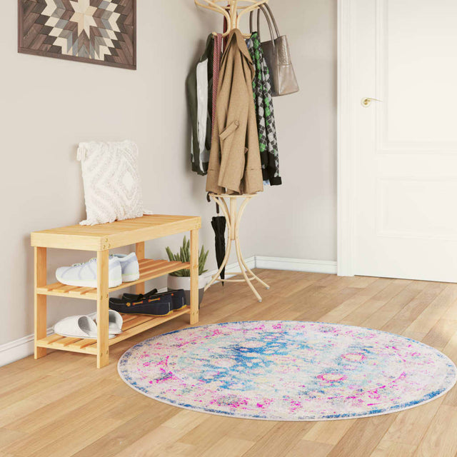 Vidaxl vloerkleed wasbaar ø 120 cm meerkleurig