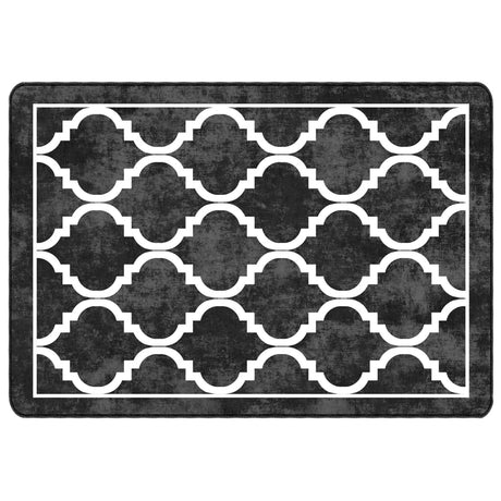 Vidaxl vloerkleed wasbaar 160x230 cm zwart en wit